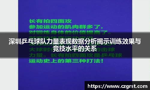 深圳乒乓球队力量表现数据分析揭示训练效果与竞技水平的关系